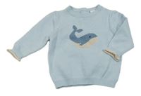 Světlemodrý svetr s velrybou M&S