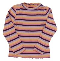 Barevné pruhované žebrované triko Topolino