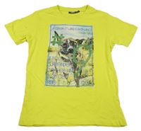 Neonově žluté tričko s potiskem 