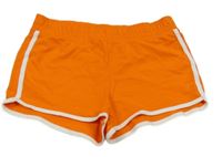 Neonově oranžové teplákové kraťasy s proužkem H&M