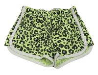 Neónově zelené športové kraťasy s fľakmi Justice