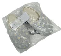 Sivé melírované kvetované domáceé papučky George vel. 29