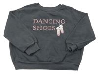 Sivá mikina s ružovým nápisom