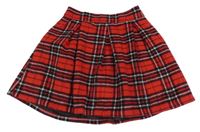 Červeno-bielo-čierna skladaná kolová sukňa