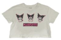 Biele crop tričko s KUROMI Sanrio