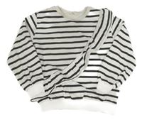 Antracitovo-biela pruhovaná mikina s volánem H&M