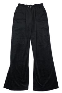 Černé sametové flare tepláky Juicy Couture