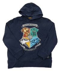 Tmavomodrá mikina s erbem a kapucí - Harry Potter 