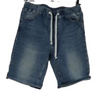 Dámske modré teplákové rifľové kraťasy