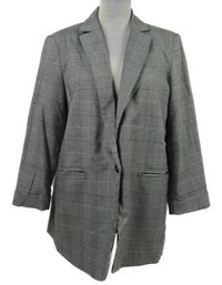 Dámsky čierno-biely kockovaný blejzer New Look