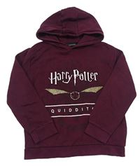 Vínová mikina s potlačou a kapucí - Harry Potter zn. Primark