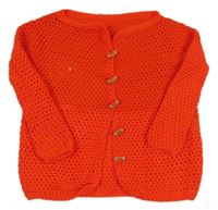 Červený háčkovaný sveter