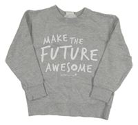 Sivá mikina s nápisom