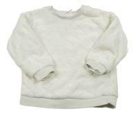 Smotanová chlpatá mikina so srdiečkami H&M