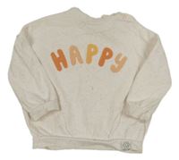 Bielo-oranžová melírovaná mikina s nápisom George