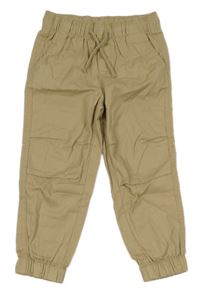 Béžové plátenné cuff nohavice H&M