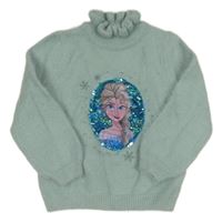 Svetlomodrý sveter s Elsou a flitrami Disney