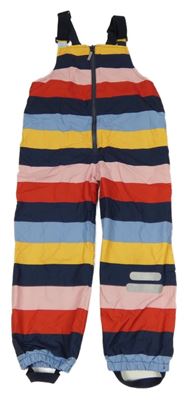 Farebné pruhované šušťákové na traké podšité nohavice Topomini