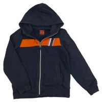 Tmavomodro-oranžová prepínaci mikina s kapucňou TCM