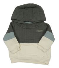 Tmavošedo-smotanová mikina s nášivkou a kapucňou Primark