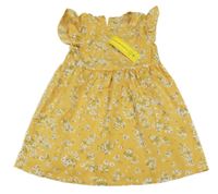 Nové - Žlté kvetované šaty Shein