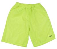 Neonově zelené plážové kraťasy s potiskem Shein