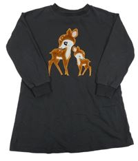 Antracitové teplákové šaty se srnami H&M