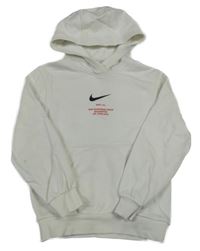 Bílá mikina s logem a kapucí Nike