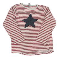 Bielo-červené pruhované tričko s hviezdou Yigga