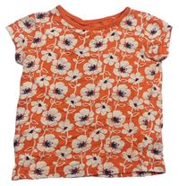 Oranžové kvetované tričko Next