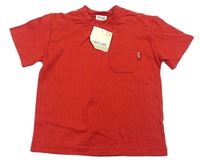 Červené rebrované tričko s vreckom Cherokee