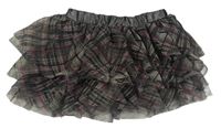 Sivo-ružová kockovaná tylová tutu sukňa H&M