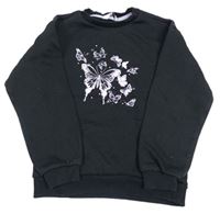 Čierna mikina s motýlikmi Primark