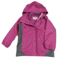 Purpurovo-sivá šušťáková outdoorová jesenná bunda s kapucňou Peter Storm