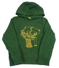 Tmavozelená mikina so stromom a kapucňou Mountain Warehouse