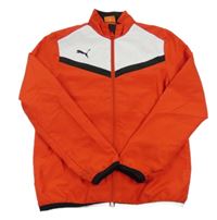 Červeno-biela šušťáková športová bunda s pruhmi zn. Puma