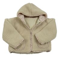 Béžová huňatá zateplená bunda s kapucňou George