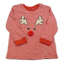 Červeno-biele pruhované tričko so sobom So cute