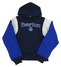 Tmavomodro-safírovo-bílá mikina Everton a kapucí 