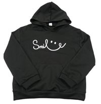 Čierna mikina s nápisom a kapucňou Shein