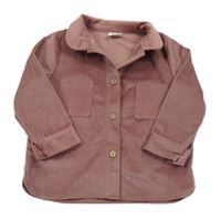 Světlevínová žebrovaná sametová halenka 