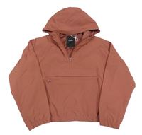 Staroružová šušťáková jarná crop bunda s kapucňou Name it