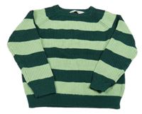 Tmavozeleno-zelený pruhovaný ovesize svetr H&M