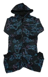 Černá plyšová kombinéza s ovladači a kapucí - XBOX