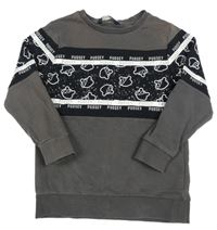 Sivo-črná mikina s medvídkem Pudsey George