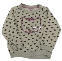 Béžová mikina s kočičkami a flitrami Papagino