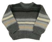 Sivo-béžový pruhovaný sveter Zara