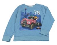 Svetlomodrá mikina s nákladiakom H&M
