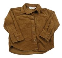 Hnědá manšestrová košile H&M