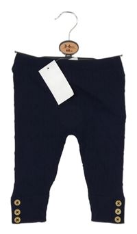 Nové - Tmavomodré vzorované pletené nohavice Early Days